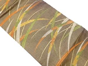 芝に古典柄模様織出し名古屋帯